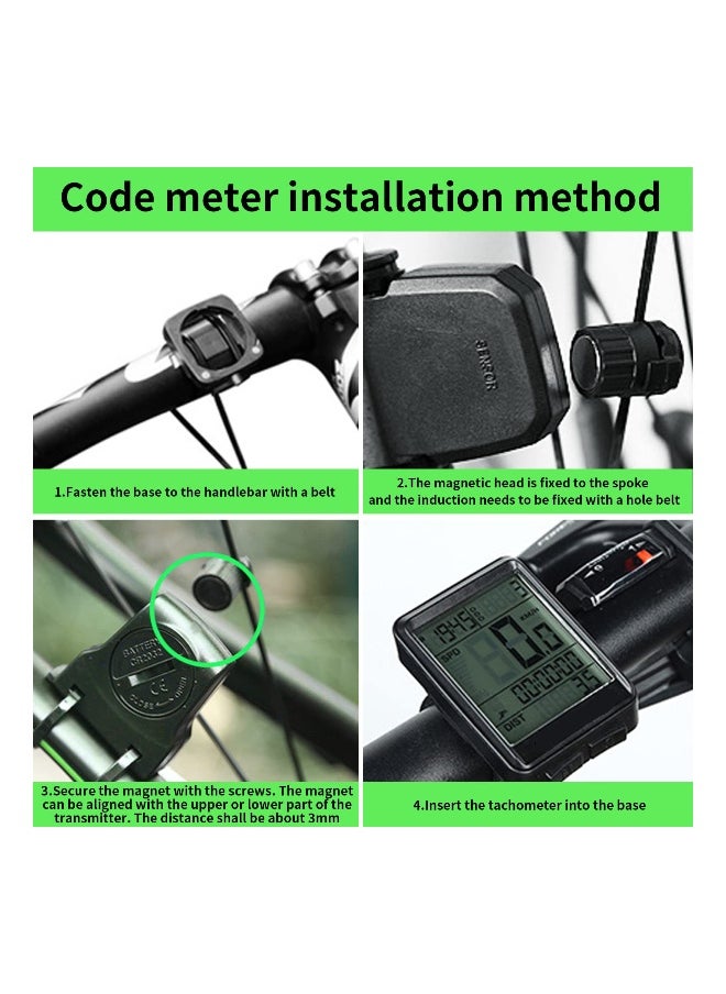 Generic Wireless Bicycle Speedometer and Multifunctional Odometer, Waterproof Bike Computer with Large Backlit LCD Display for Tracking Speed, Distance, and Time.  - Image 5