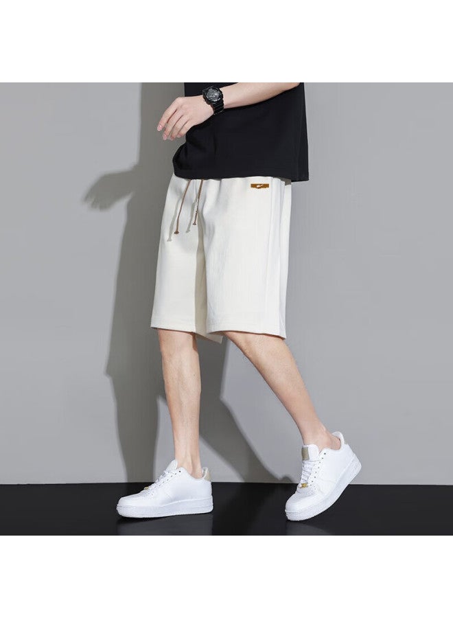 Pull Back Warrior Men's Summer Loose Thin Five-point Shorts Casual Sports Beach Pants High-end Men's Pants Apricot 3XL - Image 3