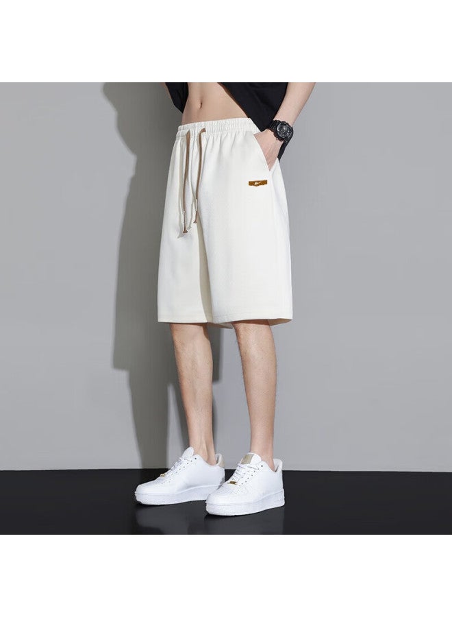 Pull Back Warrior Men's Summer Loose Thin Five-point Shorts Casual Sports Beach Pants High-end Men's Pants Apricot 3XL - Image 2