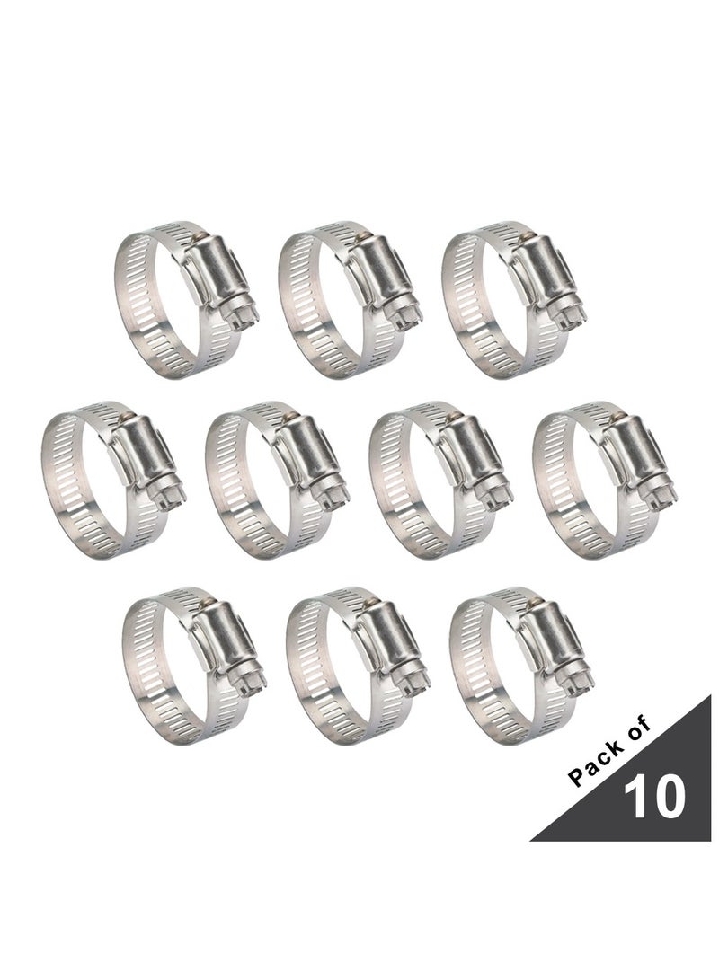 Duravel Duravel Stainless Steel Hose Clamps, Adjustable Worm Drive,(Pack-Of 10, 13-20mm)  - Image 1