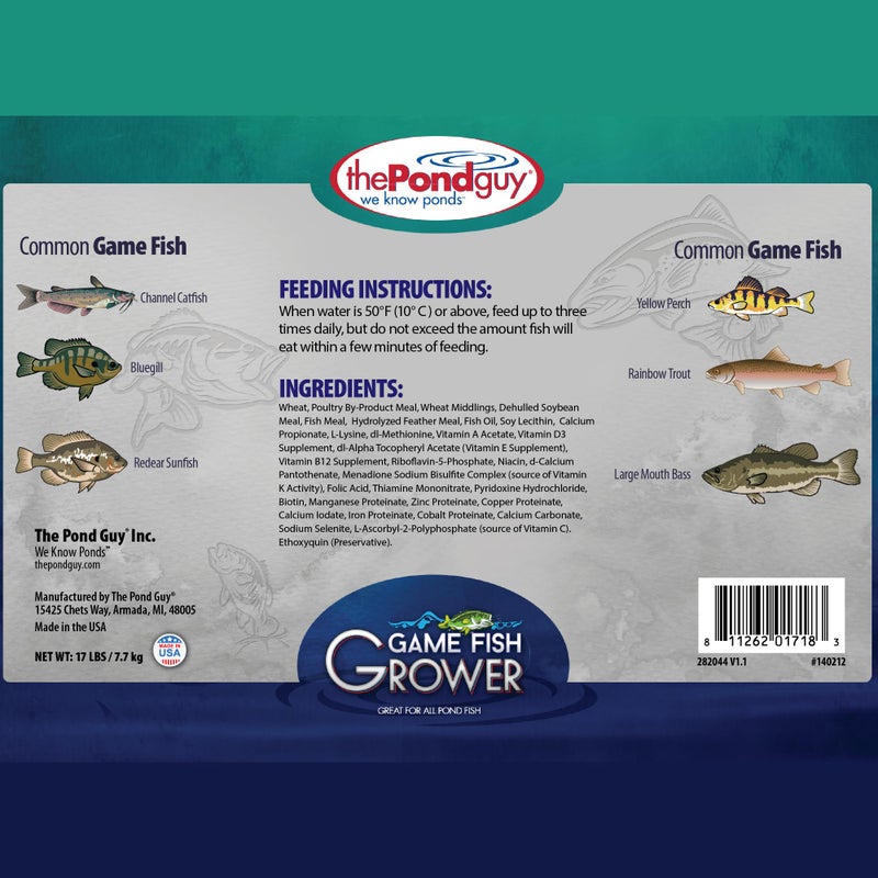 The Pond Guy Game Fish Grower Floating Pellet Food, Complete Aquatic Nutrition for Bass, Trout, & Catfish in Freshwater Ponds & Lakes, 17 lbs - Image 2