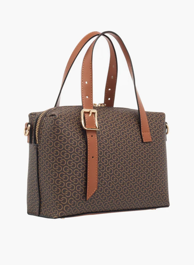 سيليست Women's Monogram Print Tote Bag with Zip Closure and Adjustable Strap
