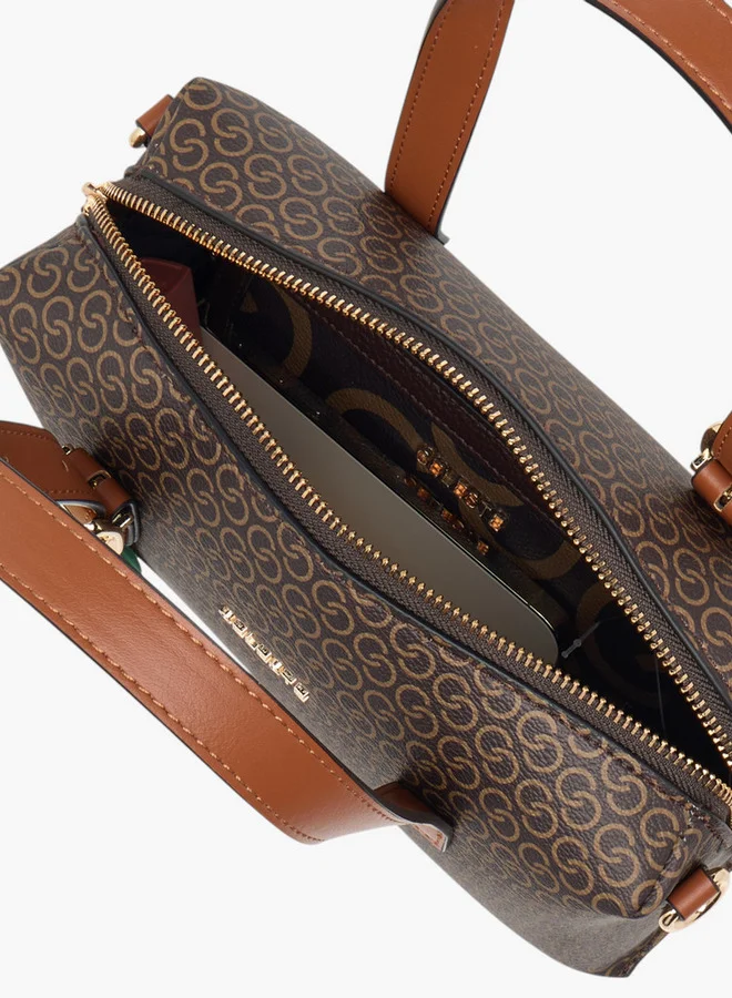 سيليست Women's Monogram Print Tote Bag with Zip Closure and Adjustable Strap