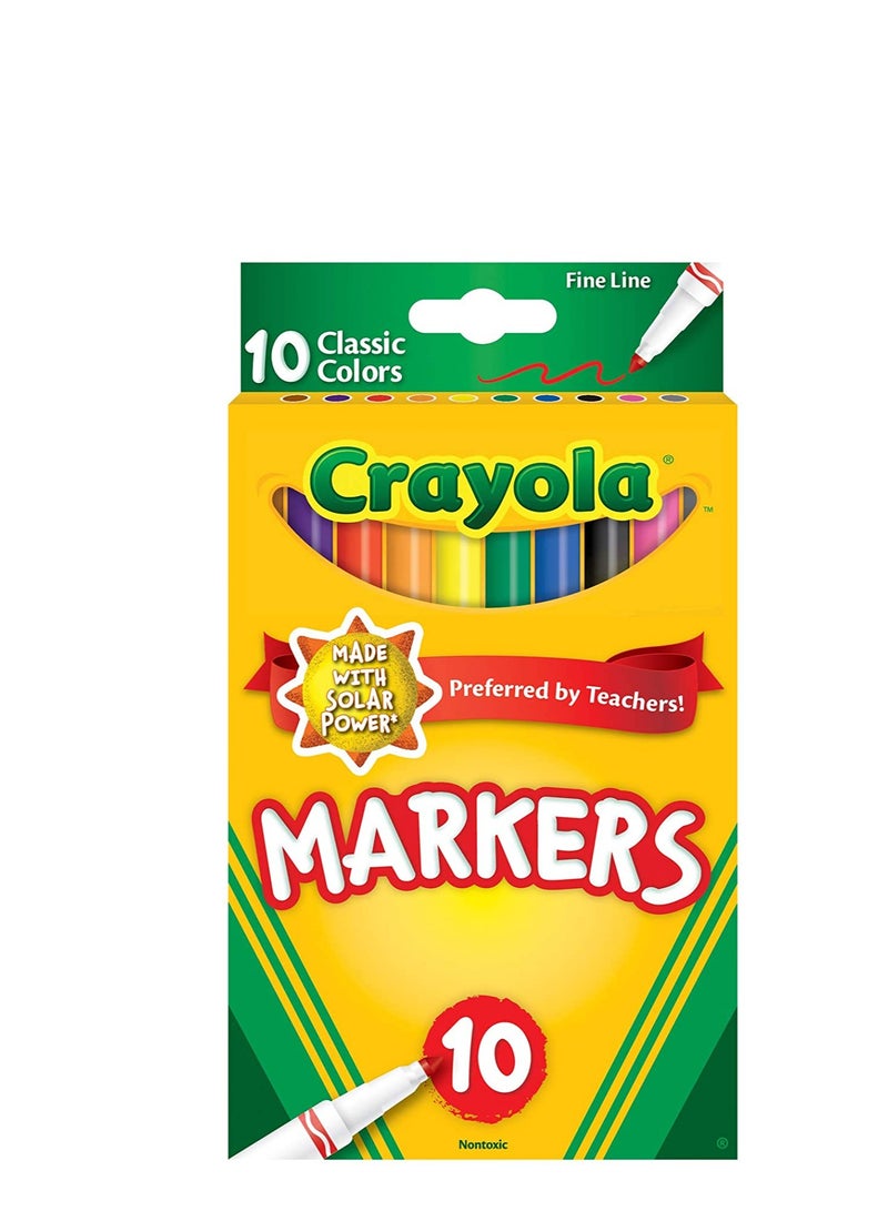 كرايولا أقلام تحديد الخطوط الدقيقة من كرايولا ، ألوان كلاسيكية 10 قيراط - Image 1