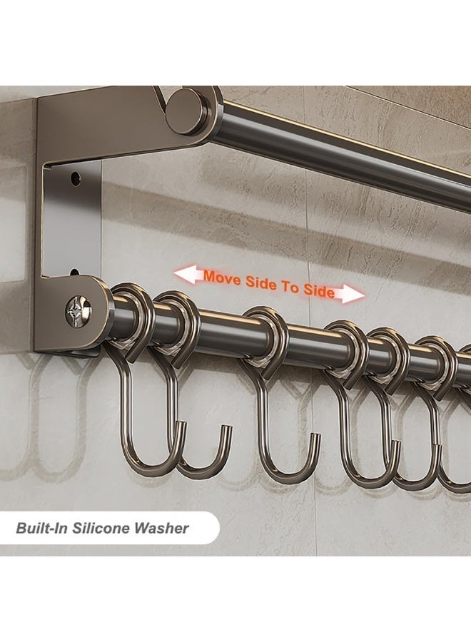 Stainless Steel Wall-Mounted Kitchen Organizer - Silver Paper Towel Holder & Spice Rack with Hooks - Durable Space-Saving Kitchen Solution - Image 4