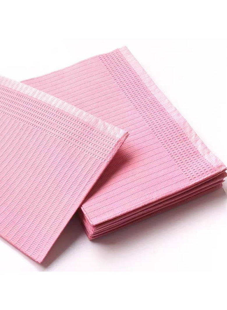 Disposable Nail Art Table Towels 40Pcs, Disposable Dental Bibs Sheets Cloths, Waterproof Table Covers Clean Pad, 13" x 18" Dental Bibs, Dental Napkins For Pets Tray Covers, pink  - Image 1