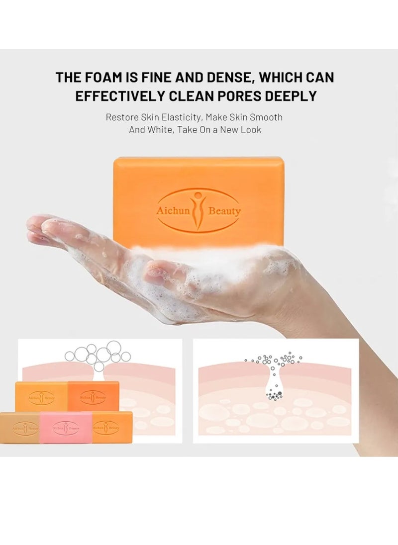 Aichun beauty 300G Rose Soap Multi Purpose Face and Body Rose Essential Soap Underarm Whitening Improve Dullness Firming Anti Wrinkle Moisturizing Soothing Anti Dark Spots Skincare Soap for Women and Men  - Image 4