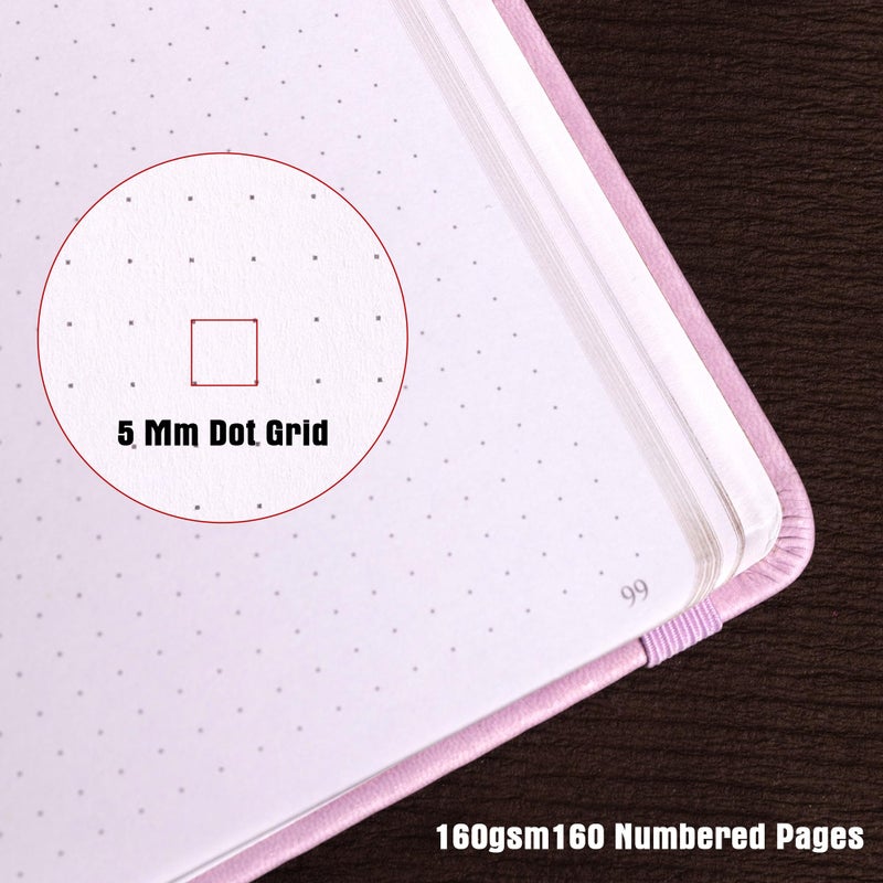 TIEFOSSI Square Dotted Journal, Cute Cat Journal for Women Girls, Dot Notebook with Pretty Sakura Pattern, Aesthetic Diary for Writing Journaling Drawing, Golden Edges, 8 x 8 IN - Image 4