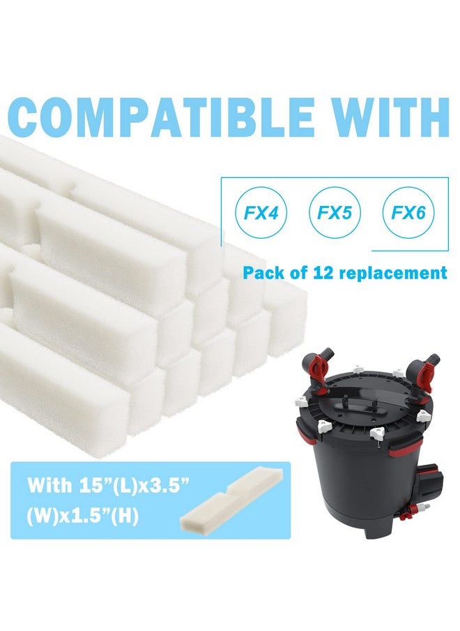 Podoy - Fx4 Foam Filter Pads Replacement Compatible with Fluval FX5 / FX6 Canister Filter, Aquarium Bio Sponge Foam Filter Pads (12 Packs) - Image 1