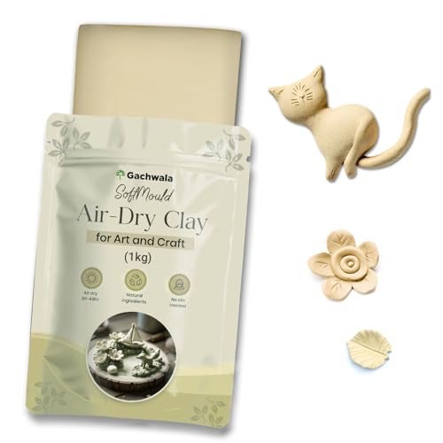 Gachwala Soft Mould 1kg Air Dry Clay | Modelling & Moulding Clay for Lippan Art, DIY & Craft | Easy-to-Use AirDry Clay for Creative Projects & Hobby Gifts - Image 1
