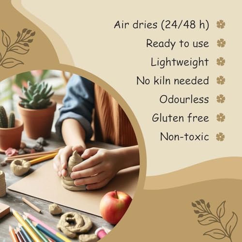 Gachwala Soft Mould 1kg Air Dry Clay | Modelling & Moulding Clay for Lippan Art, DIY & Craft | Easy-to-Use AirDry Clay for Creative Projects & Hobby Gifts - Image 2