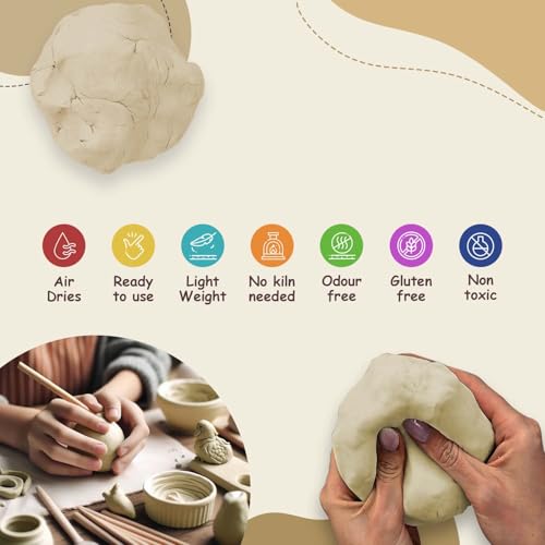 Gachwala Soft Mould 1kg Air Dry Clay | Modelling & Moulding Clay for Lippan Art, DIY & Craft | Easy-to-Use AirDry Clay for Creative Projects & Hobby Gifts - Image 3