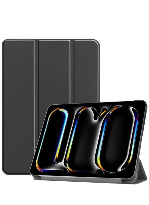 Case for IPad Pro 11 Inch 2024 Released Slim Stand Hard Back Shell Protective Smart Cover with Auto Sleep Wake Feature for IPad Pro 11 Inch Tablet (Black)