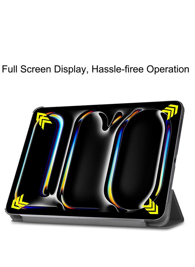 Case for IPad Pro 11 Inch 2024 Released Slim Stand Hard Back Shell Protective Smart Cover with Auto Sleep Wake Feature for IPad Pro 11 Inch Tablet (Black)