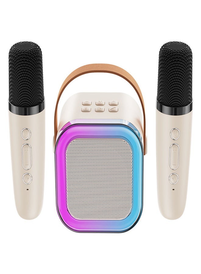 Karaoke Machine with Wireless Microphone Portable for Adults & Kids BT Karaoke Speaker RGB Lights Speaker Expandable 64G TF Card Type-C Headphone Auxin Monitoring for Party Meeting