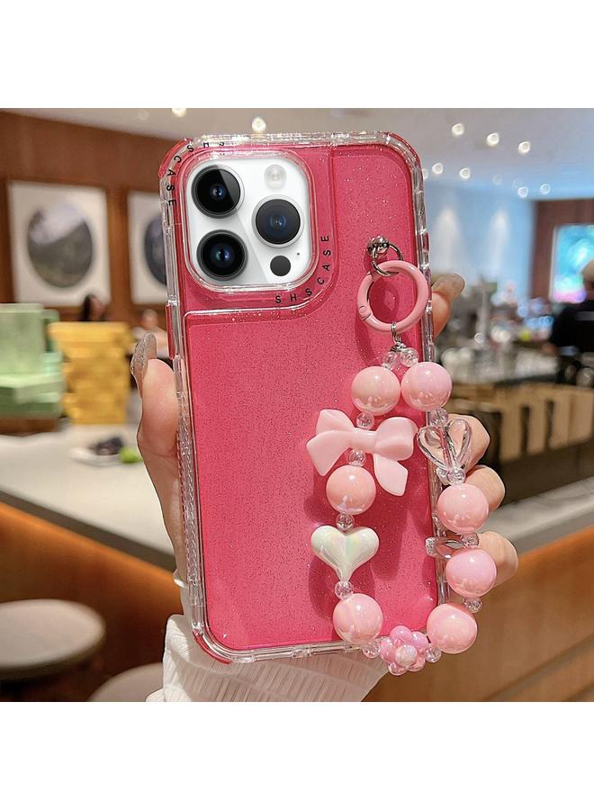 زبون جراب لهاتف iPhone 13 Pro Max مصنوع من مادة TPU + PC + ترتر لامع مع سوار - Image 1