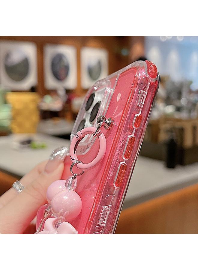 زبون جراب لهاتف iPhone 13 Pro Max مصنوع من مادة TPU + PC + ترتر لامع مع سوار - Image 4