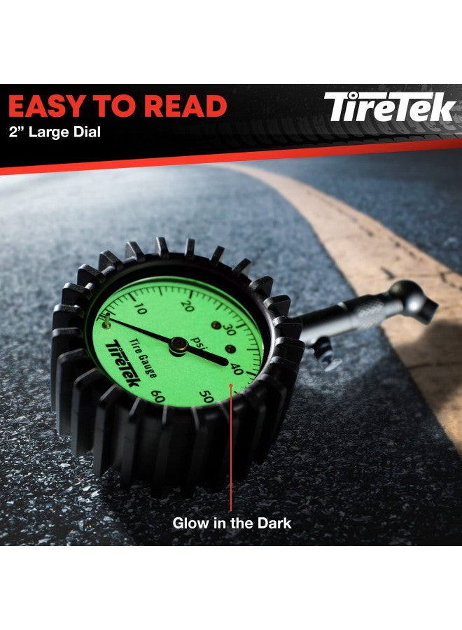 TireTek TIRETEK Tire Pressure Gauge for Cars - (0-60 PSI, ANSI Certified) Tire Gauges for Tire Pressure, Air Pressure Gauge for Tires - Car Accessories, Stocking Stuffers for Men, Car Gifts for Men, Him, Dad  - Image 3