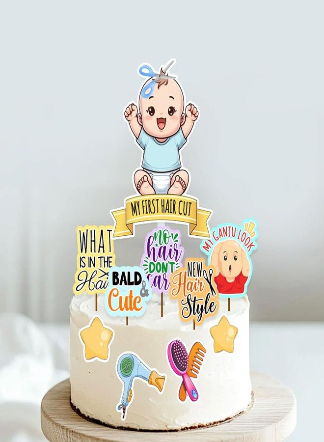 Suruchi Strokes Mundan Ceremony Cake Topper Set | My First Hair Cut Ceremony Decoration For Baby boy (For Baby Boy) - Image 1