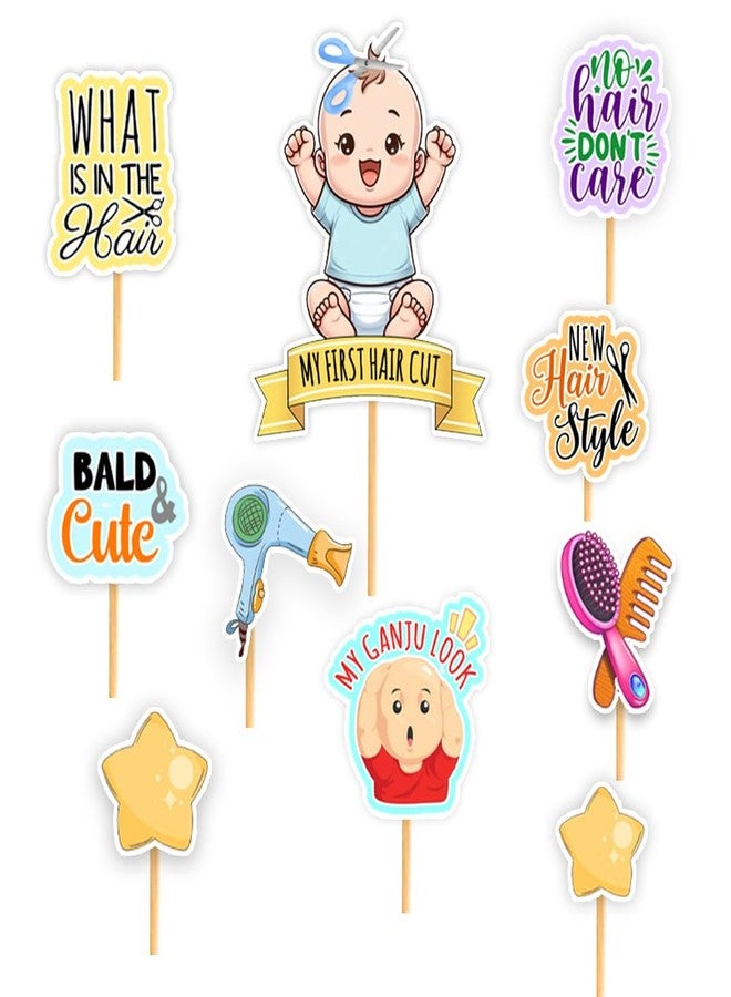 Suruchi Strokes Mundan Ceremony Cake Topper Set | My First Hair Cut Ceremony Decoration For Baby boy (For Baby Boy) - Image 3