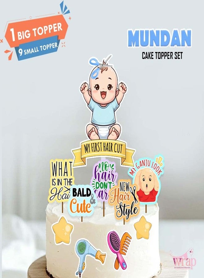 Suruchi Strokes Mundan Ceremony Cake Topper Set | My First Hair Cut Ceremony Decoration For Baby boy (For Baby Boy) - Image 4