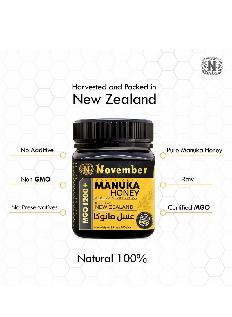 November Manuka Honey Certified MGO 1200+ New Zealand (250g) - Image 4