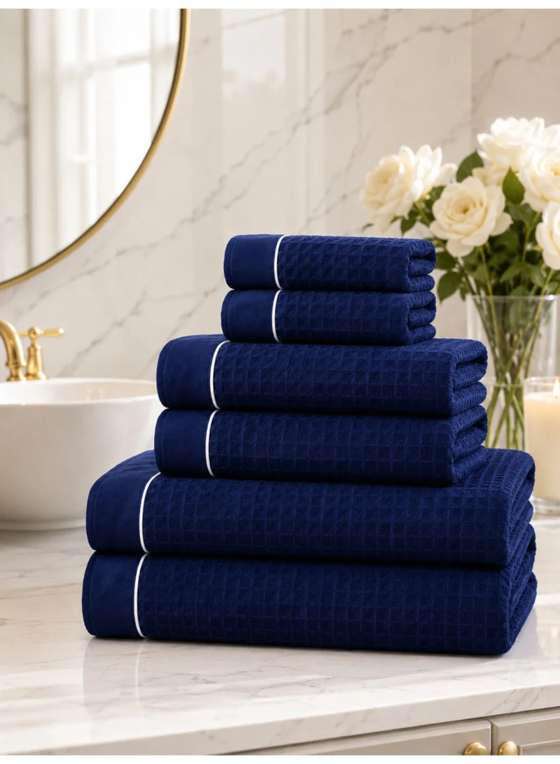 Donetella Towel Set (Pack of 6) – Microfiber 310 GSM Waffle Weave Ultra Soft Quick Dry Highly Absorbent Bathroom Towels with Bath Sheet, Bath Towel & Hand Towel