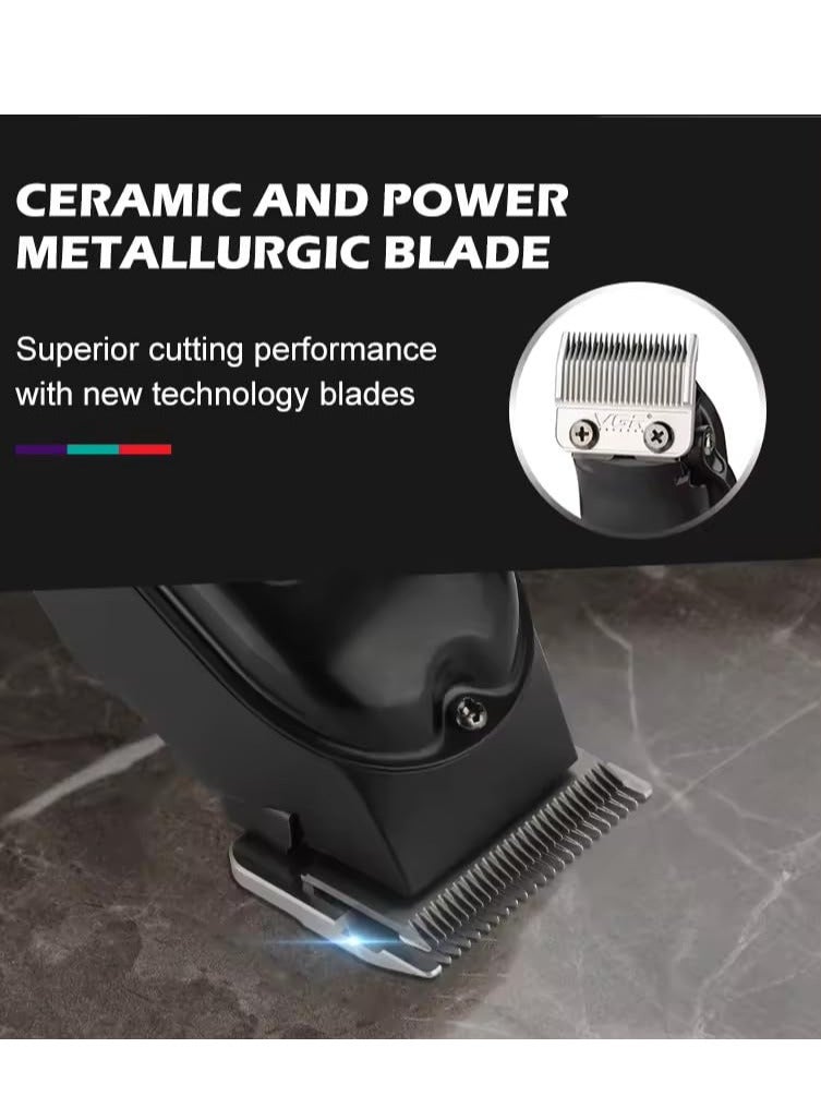 VGR V-051 Professional Hair Clipper, Salon Trimmer for men, Digital Display, Ceramic & Powder Metallurgic Blades, 2500mAh Lithium Battery, 300 minutes Runtime, 4 Guide Combs (Black) - Image 4
