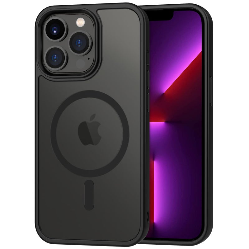CACOE Magnetic Case for iPhone 13 Pro 6.1 inch-Compatible with MagSafe & Magnetic Car Phone Mount,Anti-Fingerprint TPU Thin Phone Cases Cover Protective Shockproof (Matte Black) - Image 1