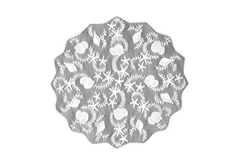 Heritage Lace Tidepool Round Table Topper, 42-Inch, White - Image 1