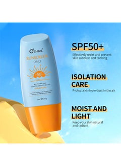 OCHEAL Sunscreen Daily SPF 50+, Water Resistant & Non-Greasy Sun Cream, UVA & UVB Protection, Daily UV Protection Lotion for Face, Body, Neck & decollete, Hypoallergenic Formulas, 60g  - Image 2