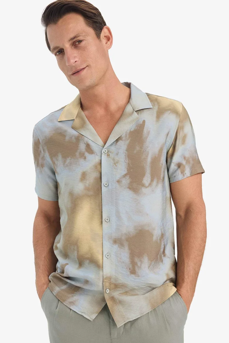 ديفاكتو Modern Fit Polo Neck Aerobin Summer Short Sleeve Shirt