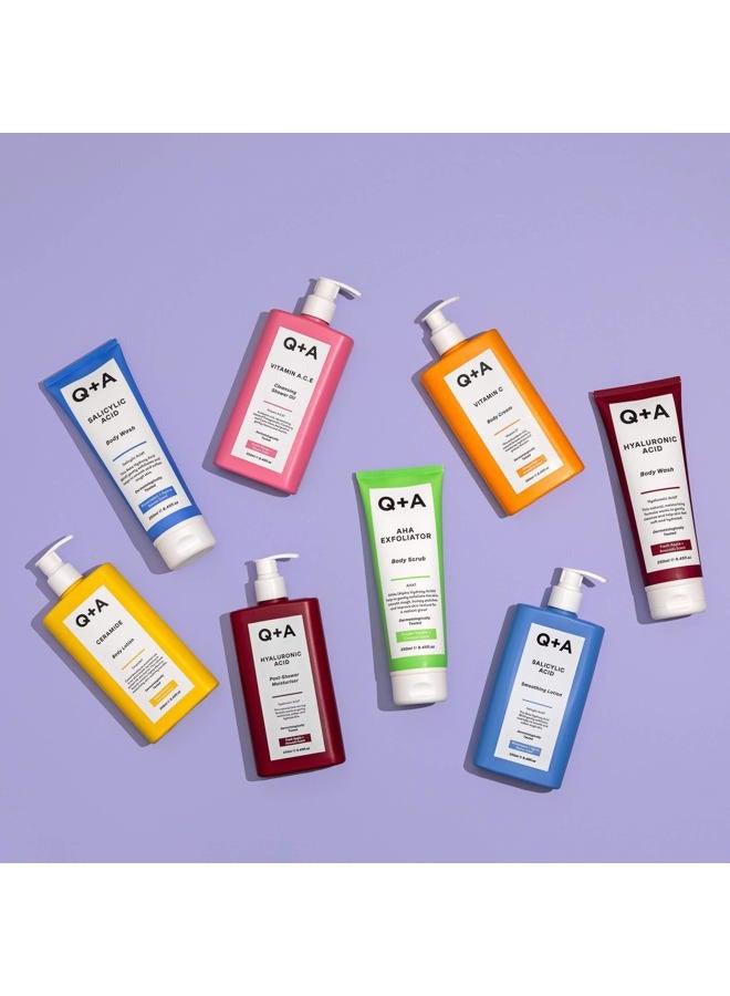 Q+A Hyaluronic Acid Body Wash, a blend of Hyaluronic Acid, Giant Kelp Extract and Saccharide Isomerate, and a fresh Apple and Avocado scent 250ml - Image 3