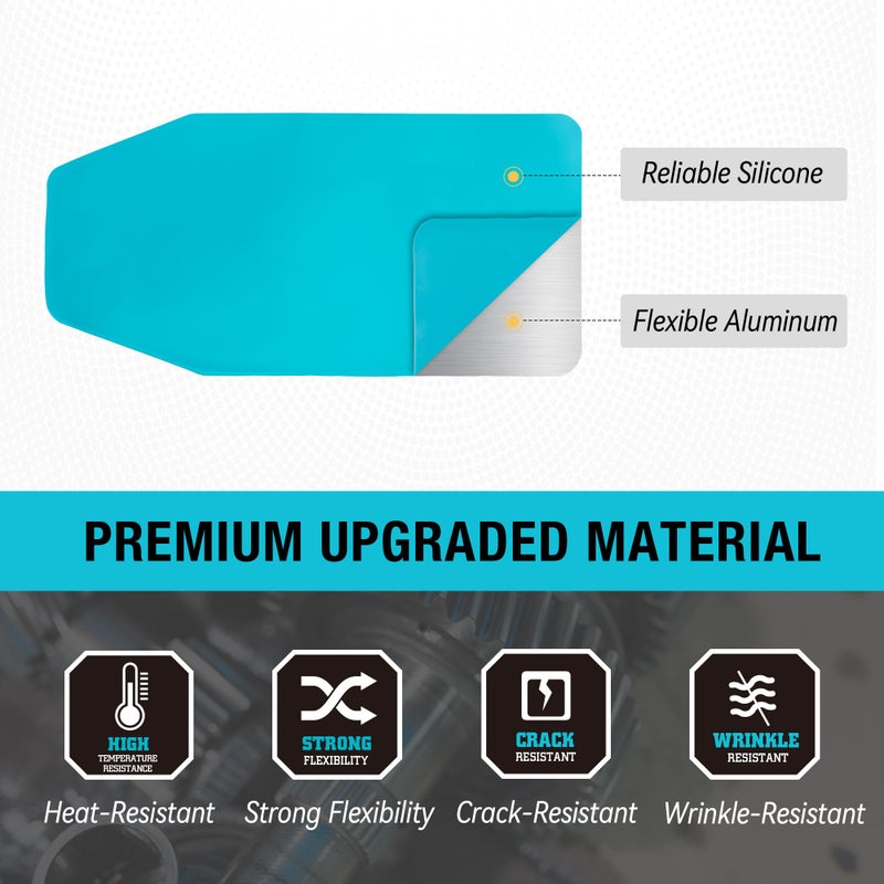 DURATECH Flexible Funnel, Multi-Purpose Form a Funnel for Automotive Use, Upgraded Premium Aluminium Core and Thickened Silicone Outer Shell, Flexible Draining Tool for Oil Changes, Blue - Image 2