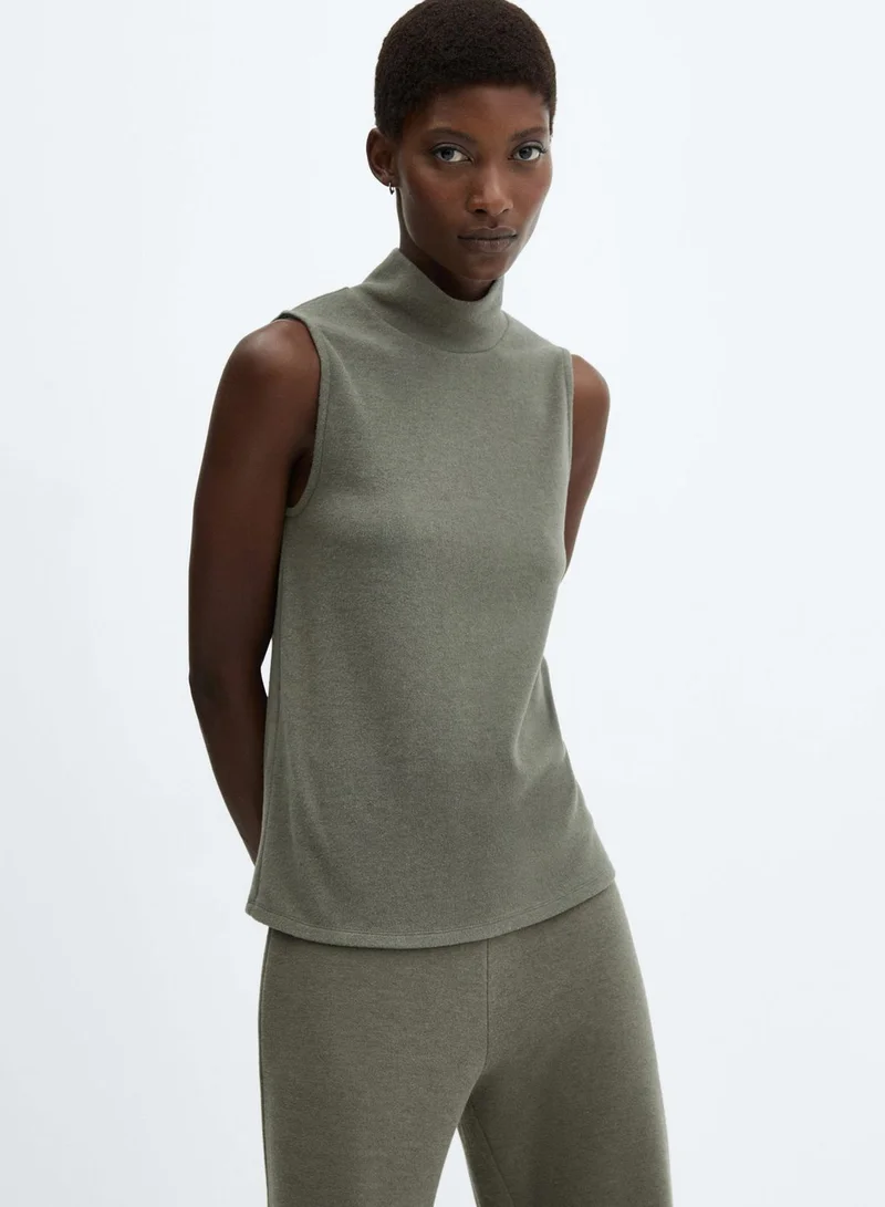MANGO High Neck Knitted Top