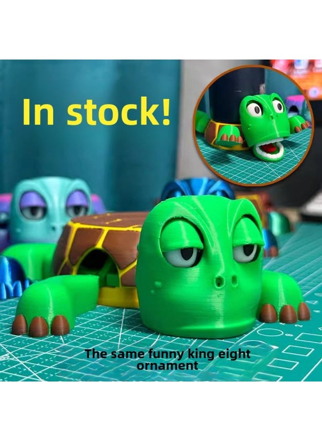 Generic Shake The Sound King Eight Coasters Creative Funny Desktop Ornaments Pressing Staring Cute Funny 3d Printing Turtle High Temperature Resistant-Color:Turtle Coaster [light Green] Bag  - Image 2