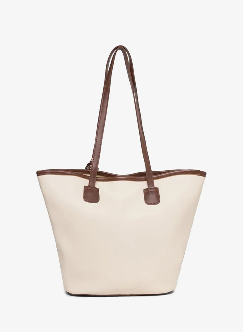 Styli Contrast Trim Shoulder Bag with Scarf