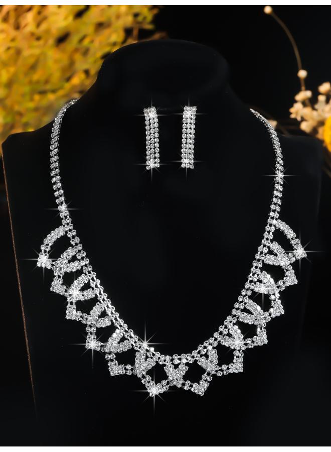 Europe And The United States Necklace Suit Earrings Jewelry Suit Banquet Dress Chain Fashion Joker Bridal Jewelry