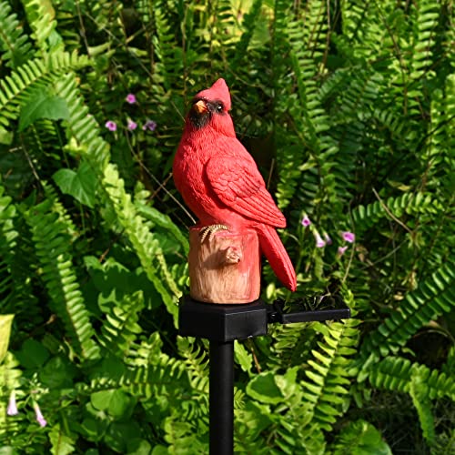 Juliahestia Cardinal Garden Decor Red Bird Figurine Memorial Solar Light Outdoor Stake Patio Yard Art Lawn Ornaments Porch Cute Christmas Decorations Outside Mom Grandma Women - Image 2