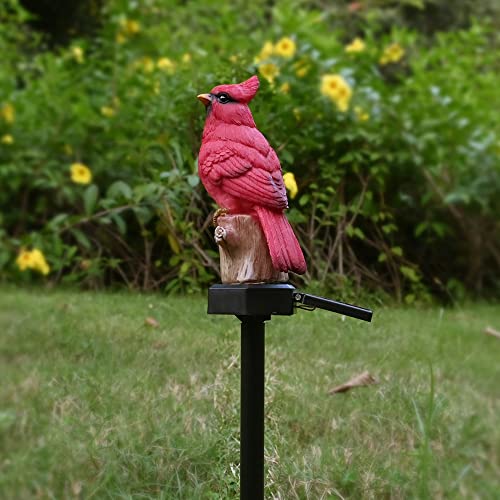 Juliahestia Cardinal Garden Decor Red Bird Figurine Memorial Solar Light Outdoor Stake Patio Yard Art Lawn Ornaments Porch Cute Christmas Decorations Outside Mom Grandma Women - Image 3
