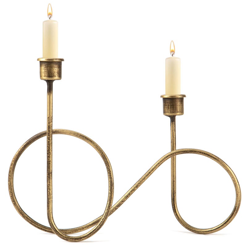Twisted Brass Style Candle Holder Candlestick Holder for Table Decoration Holiday Wedding Housewarming