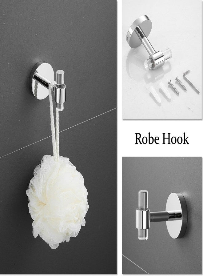 SHUNLI Bathroom Hardware Set Acrylic Chrome - Bathroom Accessories Set Towel Bar Rack Set - Wall Mounted Bath Towel Holder Toilet Paper Holder Set 4 Pieces SHUNLI - Image 5