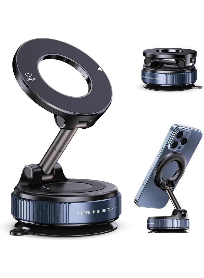 Anmi Anmi Electric Vacuum Magnetic Car Phone Mount, 360° Rotating Magnetic Phone Holder, Strong Magnetic Grip for Car Kitchen Mirro Gym Bath Shower Compatible with iPhone Android (Grey)