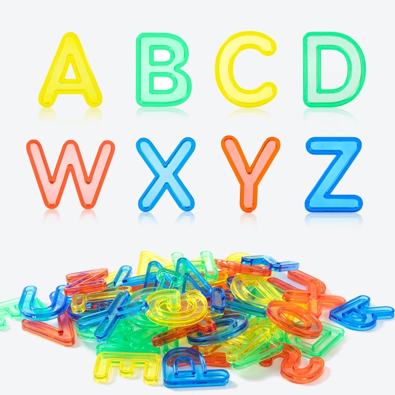 Odoorgames 52 Pcs Translucent Capital Letters Plastic Alphabet Letters for Kids Ideal for Light Table Manipulatives Educational Play Vibrant Colors for Creativity and Learning - Image 3