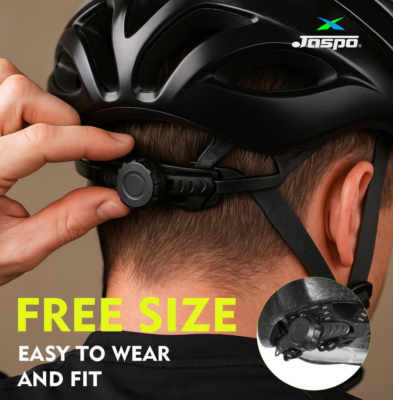 JASPO Robust Cycling Skating Helmet for Men & Women with Detachable Visor | High-Density EPS | Universal Fit 58–62 cm | Lightweight 230g | PC Shell | for Skateboard, Kick Scooter (Black & Yellow) - Image 5