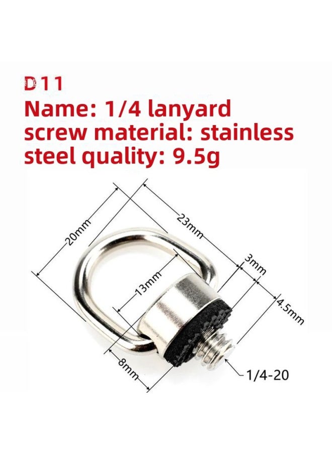 Generic SLR Camera Lanyard Metal Screw 1/4 Fixed Shoulder Strap Micro Single Quick Release Wrist Strap Connection Anti-loss Rope-Body Color:D1  - Image 4