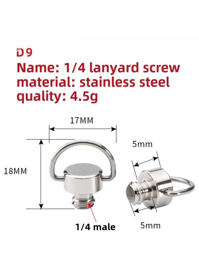 Generic SLR Camera Lanyard Metal Screw 1/4 Fixed Shoulder Strap Micro Single Quick Release Wrist Strap Connection Anti-loss Rope-Body Color:D1  - Image 5