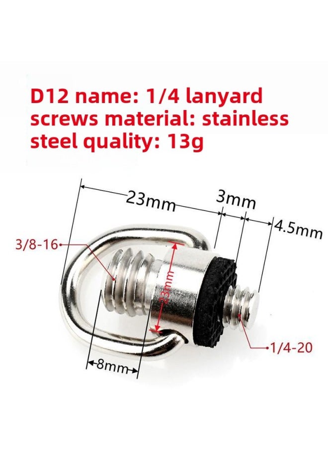 Generic SLR Camera Lanyard Metal Screw 1/4 Fixed Shoulder Strap Micro Single Quick Release Wrist Strap Connection Anti-loss Rope-Body Color:D1  - Image 3