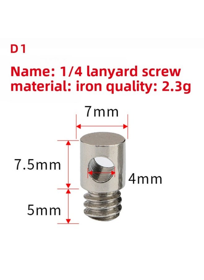 Generic SLR Camera Lanyard Metal Screw 1/4 Fixed Shoulder Strap Micro Single Quick Release Wrist Strap Connection Anti-loss Rope-Body Color:D1  - Image 1