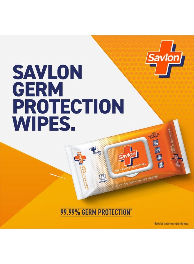 Savlon Germ Protection Multipurpose Thick & Soft Wet Wipes With Fliptop Lid - 72 Wipes Multi Purpose, Protection From 99.9% Germs - Image 2